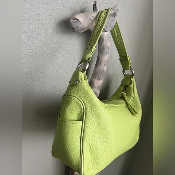 Like new!  Soft Lime Green MCM Hobo Shoulder Bag and MCM Dustbag - Picture 4 of 13